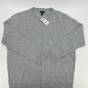 Alfani Mens V-Neck Ribbed Trim Sweater Gray
